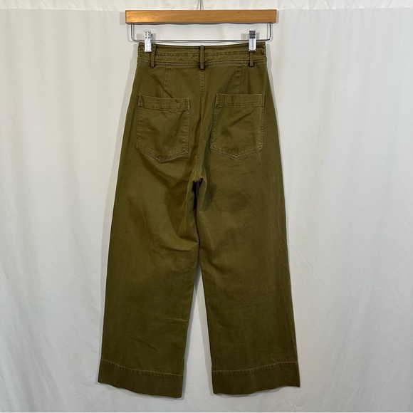 Apiece Apart Merida High Rise Wide Leg Pants in Olive Green - Picture 6 of 11